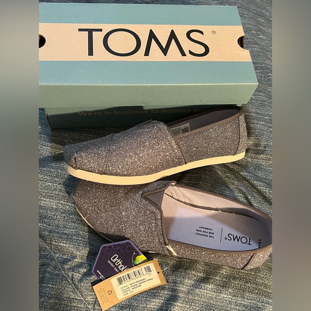 TOMS - Alpargata Pewter Sparkle Glitter